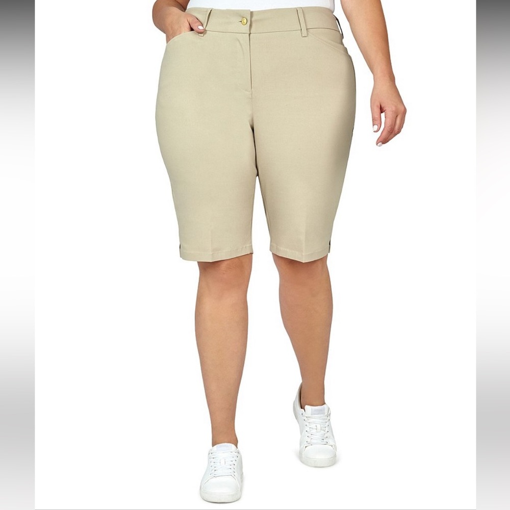 Ruby Rd. Plus Size Flat Front Bermuda Shorts - Picture 4 of 7